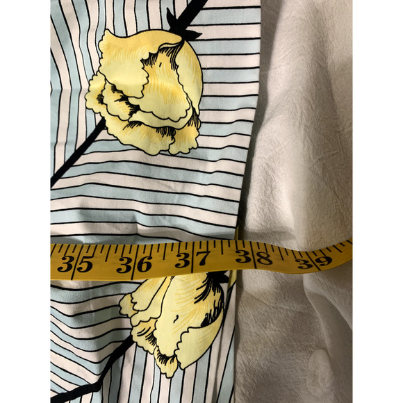 Talbots Dress Size 10 Blue White Yellow Rose Fit N Flare Sleeveless Lined Easter - Picture 5 of 8